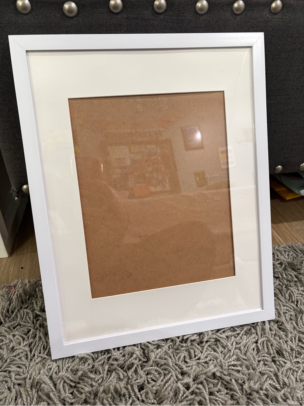 White Photo Frame with Mat for Home Accents
